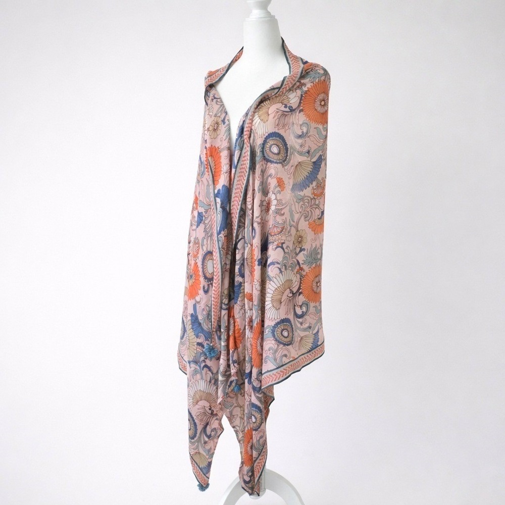 Large‎ Lightweight Pink Floral Boho Scarf Wrap